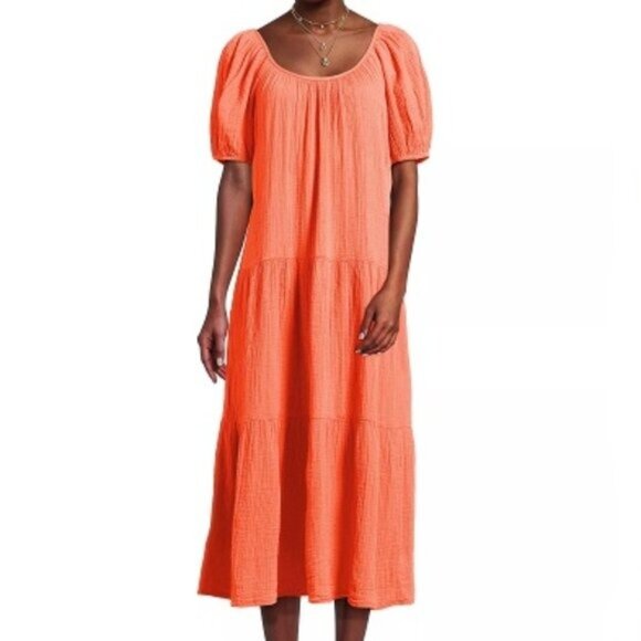 Lilly Pulitzer Zemini Maxi Dress L Flamingo Feather Orange Vacation Bohemian - Picture 1 of 9